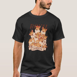 T-shirt Famille de chiens Corgi Chiot mignon et joueur Cor