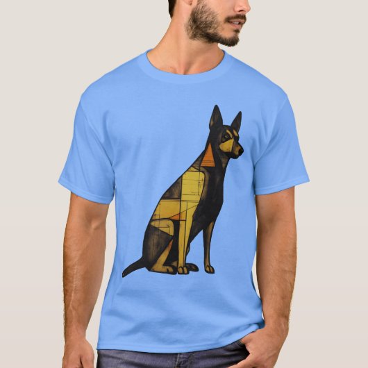 T-shirt Famille de chiens géométriques rétro (Devant)
