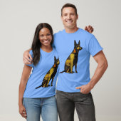 T-shirt Famille de chiens géométriques rétro (Unisexe)