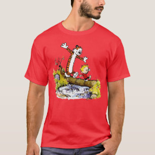 T-shirt Famille de dessin animé Calvin et Hobbes
