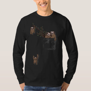 T-shirt Famille de fentes de poche mignonne