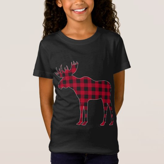 T-Shirt Famille de jumelage de Noël de l'orignal rouge (Devant)