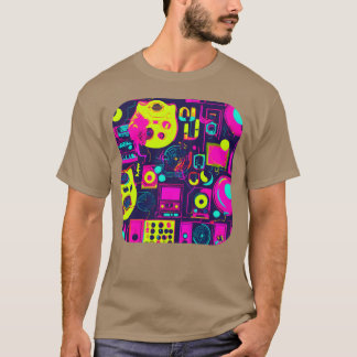 T-shirt Famille de la fête néon Star Radio Rétro 80