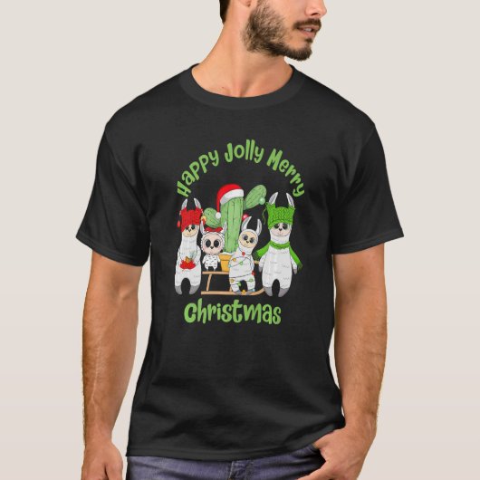 T-shirt Famille de lamas hommes femmes et enfants Noël mig (Devant)