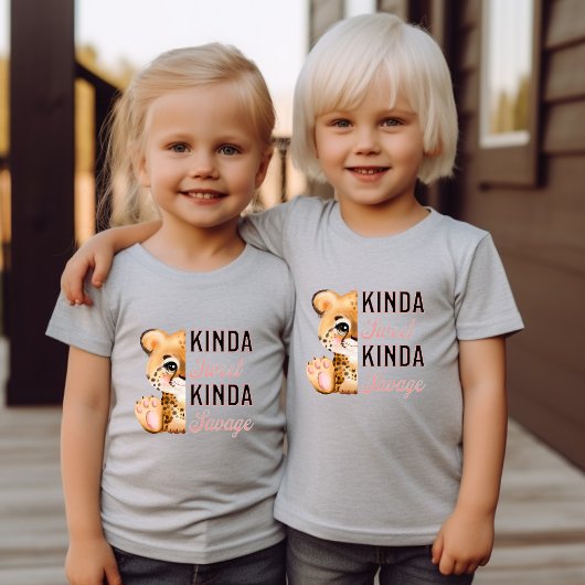 T-Shirt Famille de léopard mignonne qui correspond fille d