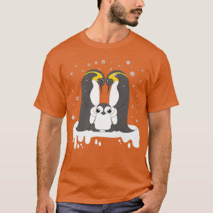 T-shirt Famille de manchots flocon de neige Mignon Animal