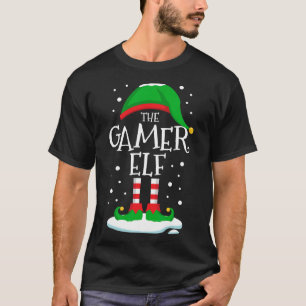 T-shirt Famille de Noël Elf Gamer Correspondant Vidéo de N