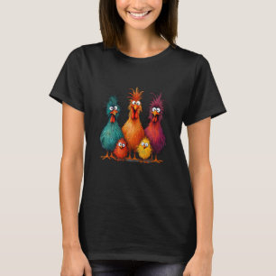 T-shirt Famille de poules folles drôles impatiente de la f