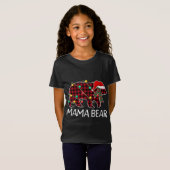 T-Shirt Famille de pyjama de jumelage de l'ours rouge (Devant entier)