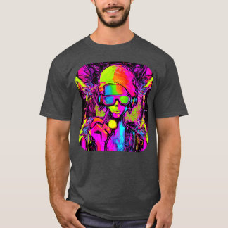 T-shirt Famille de soirée électro UV fluorescente néon