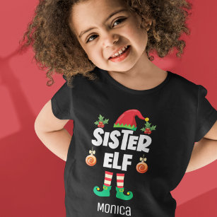 T-shirt Famille d'elfes soeur correspondant nom de l'ensem