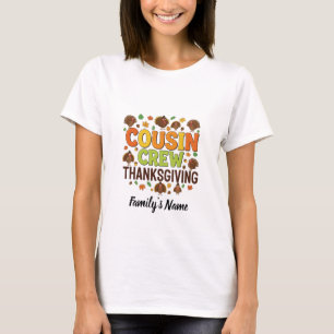 T-shirt Famille d'équipages Cousin personnalisée Thanksgiv