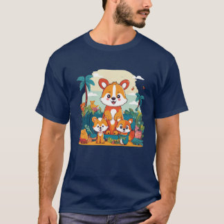 T-shirt Famille des Singes de la Jungle