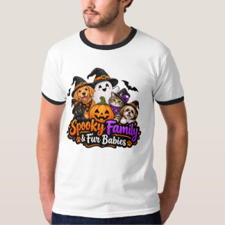 T-shirt Famille effrayante & bébés fourrure Halloween | Ch