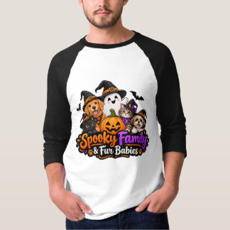 T-shirt Famille effrayante et bébés à fourrure Halloween |