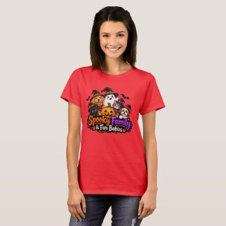 T-shirt Famille effrayante et bébés à fourrure Halloween |