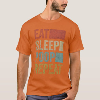 T-shirt Famille élégante rétro années 70 Manger Dormir Chi