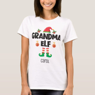 T-shirt Famille elfe grand-mère correspondant nom de la te