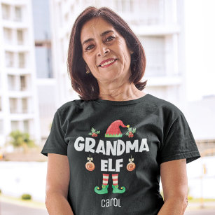 T-shirt Famille elfe grand-mère correspondant nom de la te
