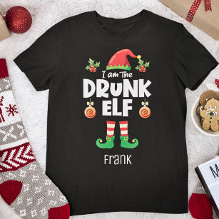 T-shirt Famille elfe ivre correspondant nom de Noël