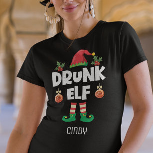 T-shirt Famille elfe ivre correspondant nom de Noël T-shir