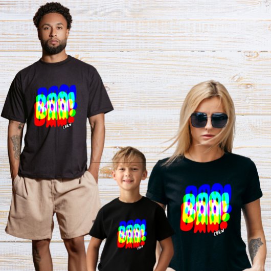 T-shirt Famille/équipe de Boo Crew Trippy Psychedelic RGB