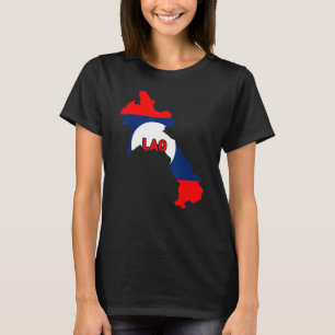 T-shirt Famille fière et drapeau patriotique du pays Lao