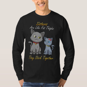 T-shirt Famille Frères Soeurs Chats Animaux Stick Ensemble