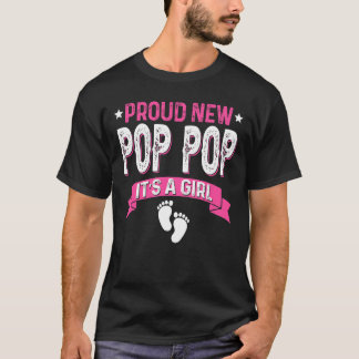 T-shirt Famille Genre Révèle Fier Nouveau Pop Pop C'est un