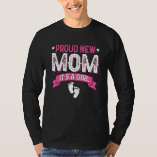 T-shirt Famille Genre Révéler Fière Nouvelle Maman C'est u