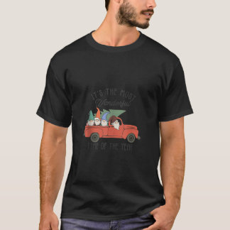 T-shirt Famille Gnome Noël Camion Rouge Gnomies Xmas Holi