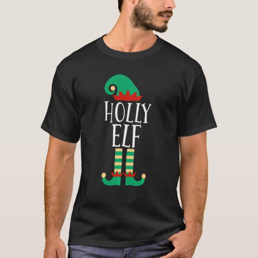 T-shirt Famille Holly Elf Funny Correspondant Noël Paja (Devant)