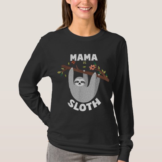 T-shirt Famille Mama Sloth Matching Pour Menwomen (Devant)