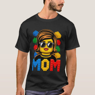 T-shirt Famille Maman Maître Constructeur Briques Blocs M