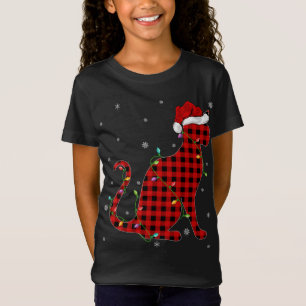 T-Shirt Famille Matching Buffalo Plaid Siamese Chat Christ