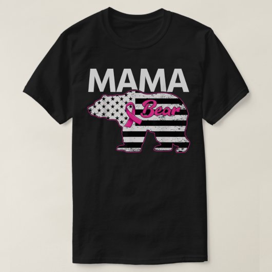 T-shirt Famille Matching Tee Mama Ours Cancer du sein Déce (Design devant)