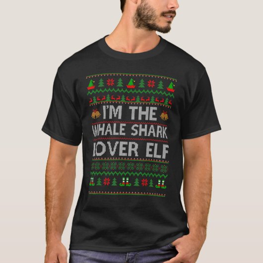 T-shirt Famille Matching Ugly I'm The Whale Shark Elf Chri (Devant)