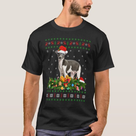 T-shirt Famille Matching Xmas Lighting laide Greyhound Chr (Devant)