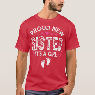 T-shirt Famille Mignonne Genre Révéler Fier Nouvelle Soeur