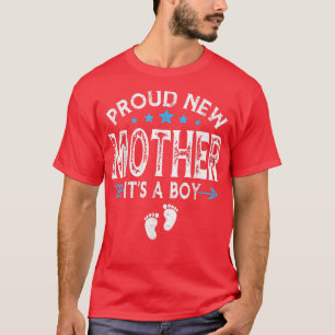 T-shirt Famille mignonne Genre Révéler Fière Nouvelle Mère