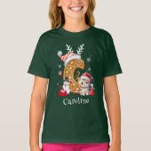 T-shirt Famille Monogramme Gingerbread Girl de Noël (Devant)