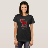 T-shirt Famille Noël 2022 Buffalo Plaid Red Black Moos (Devant entier)