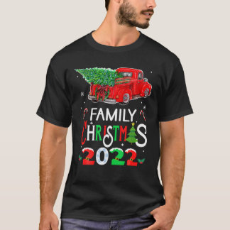 T-shirt Famille Noël 2022 Truck Tree Squad Correspondant X