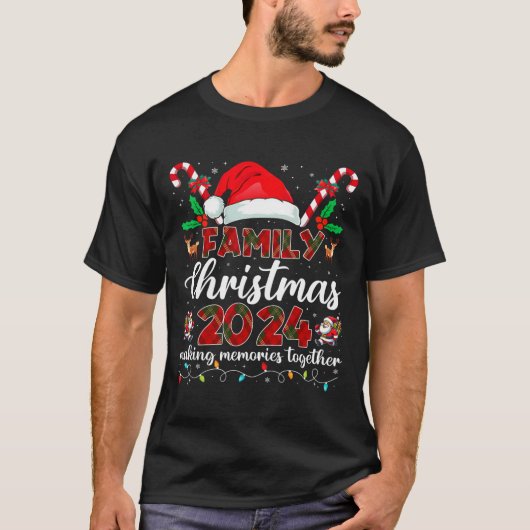 T-shirt Famille Noël 2024 Equipe Correspondante Père Noël  (Devant)