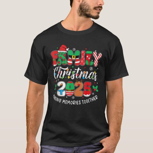 T-shirt Famille Noël 2025 Matching Outfit Xmas Hommes Femm (Devant)