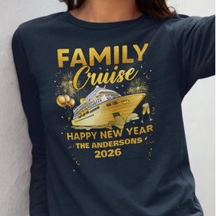 T-shirt Famille Nouvel An Croisière Or Bateau Année Person