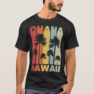 T-shirt Famille Ohana Hawaïen Rétro Hawaï Tropical Été