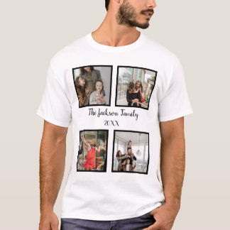 T-shirt Famille personnalisée 4 photo collage modèle T-Shi