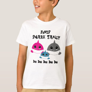 T-shirt Famille personnalisée de requin de bébé