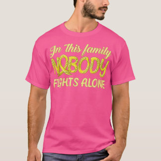 T-shirt Famille Personne ne combat seul Enfance Cancer Sur